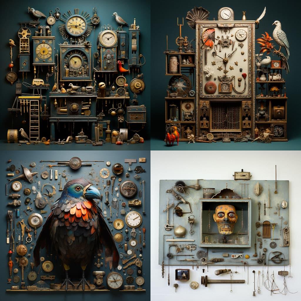Assemblage style, Midjourney V5.2, render 1 of 4