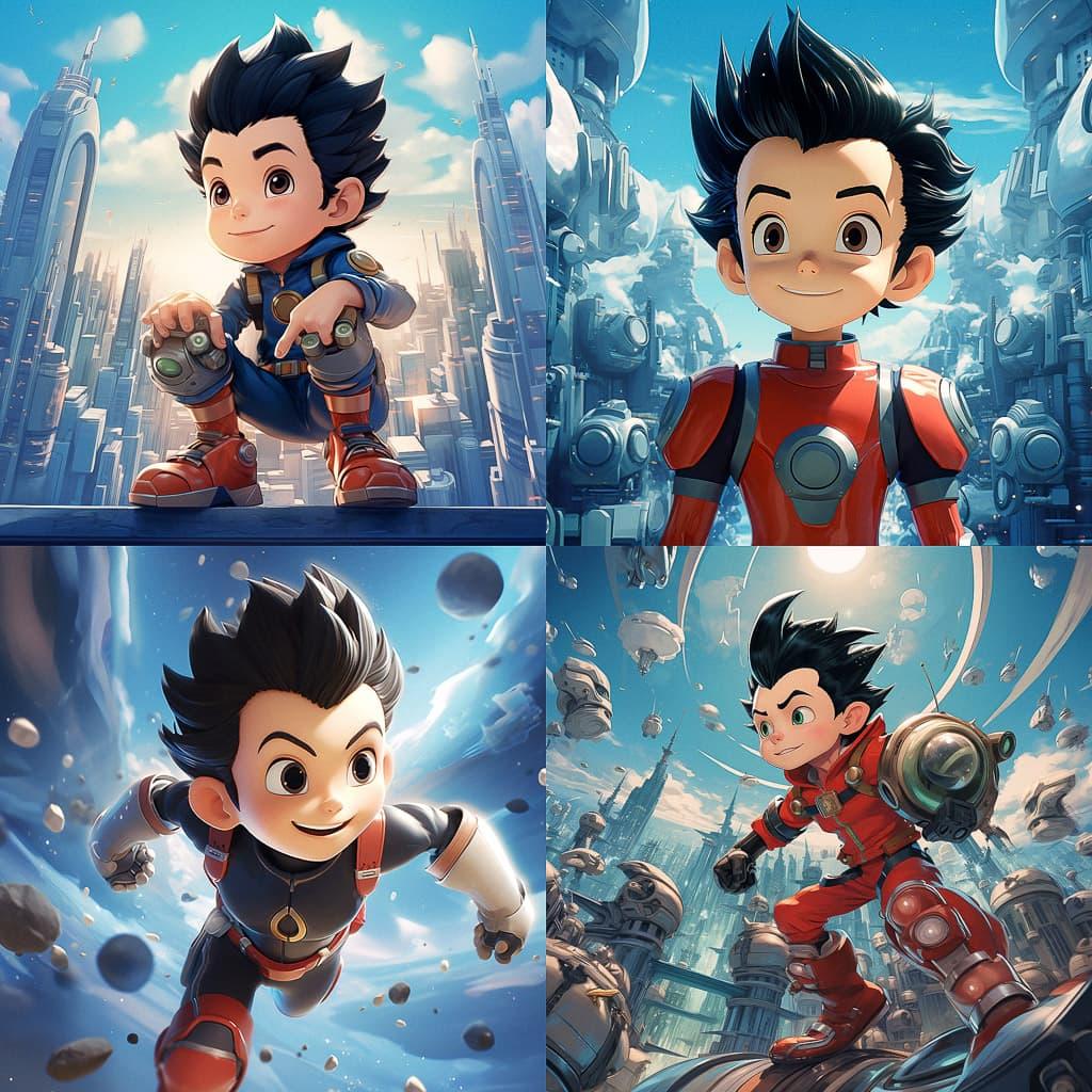 Astro Boy style, Midjourney V5.2, render 1 of 4