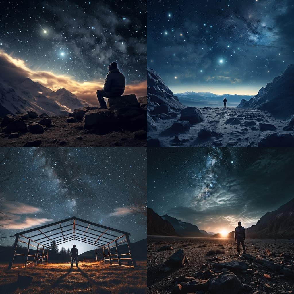 Astrophotography style, Midjourney V5.2, render 1 of 4