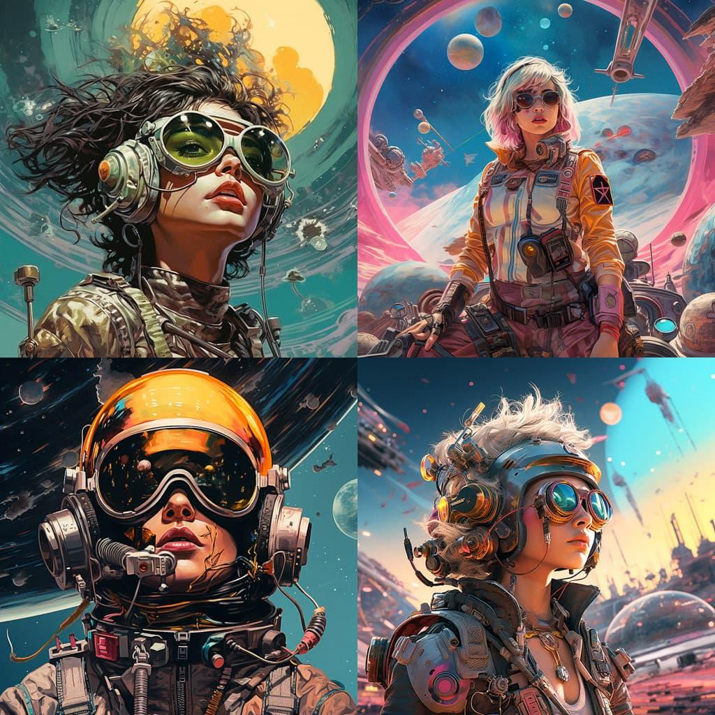 Astropunk style, Midjourney V5.2, render 1 of 4