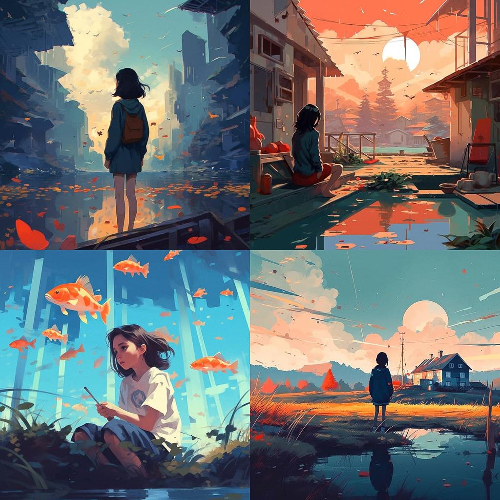 Atey Ghailan style, Midjourney V5.2, render 1 of 4