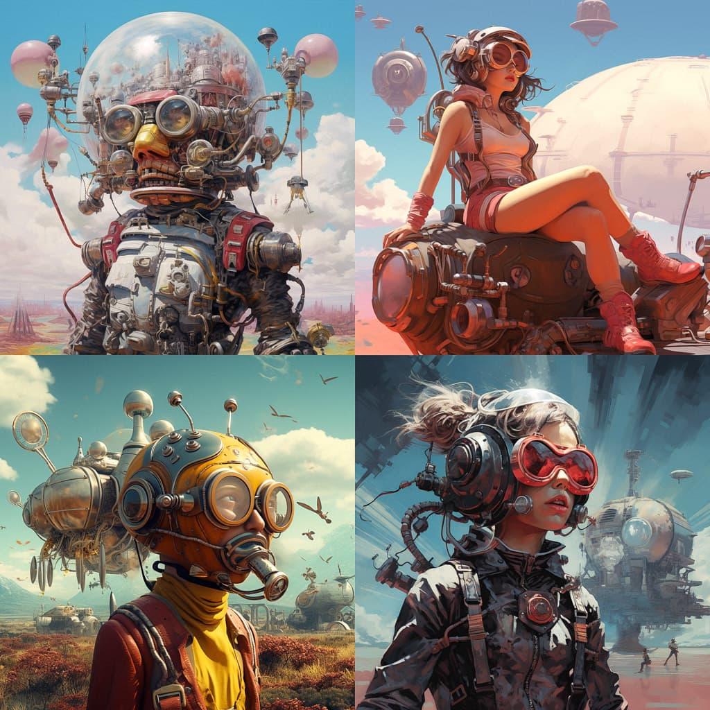 Atompunk style, Midjourney V5.2, render 1 of 4