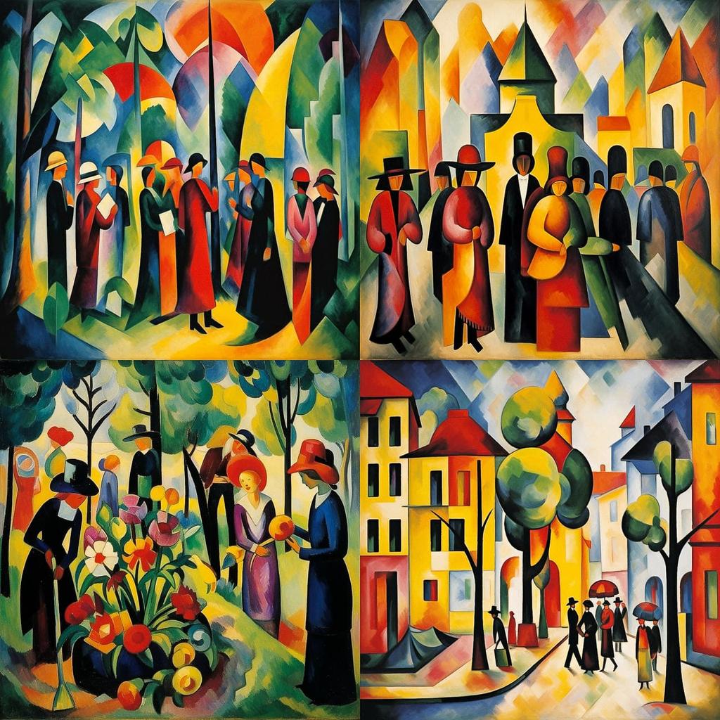 August Macke style, Midjourney V5.2, render 1 of 4