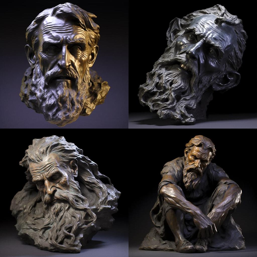 Auguste Rodin style, Midjourney V5.2, render 1 of 4