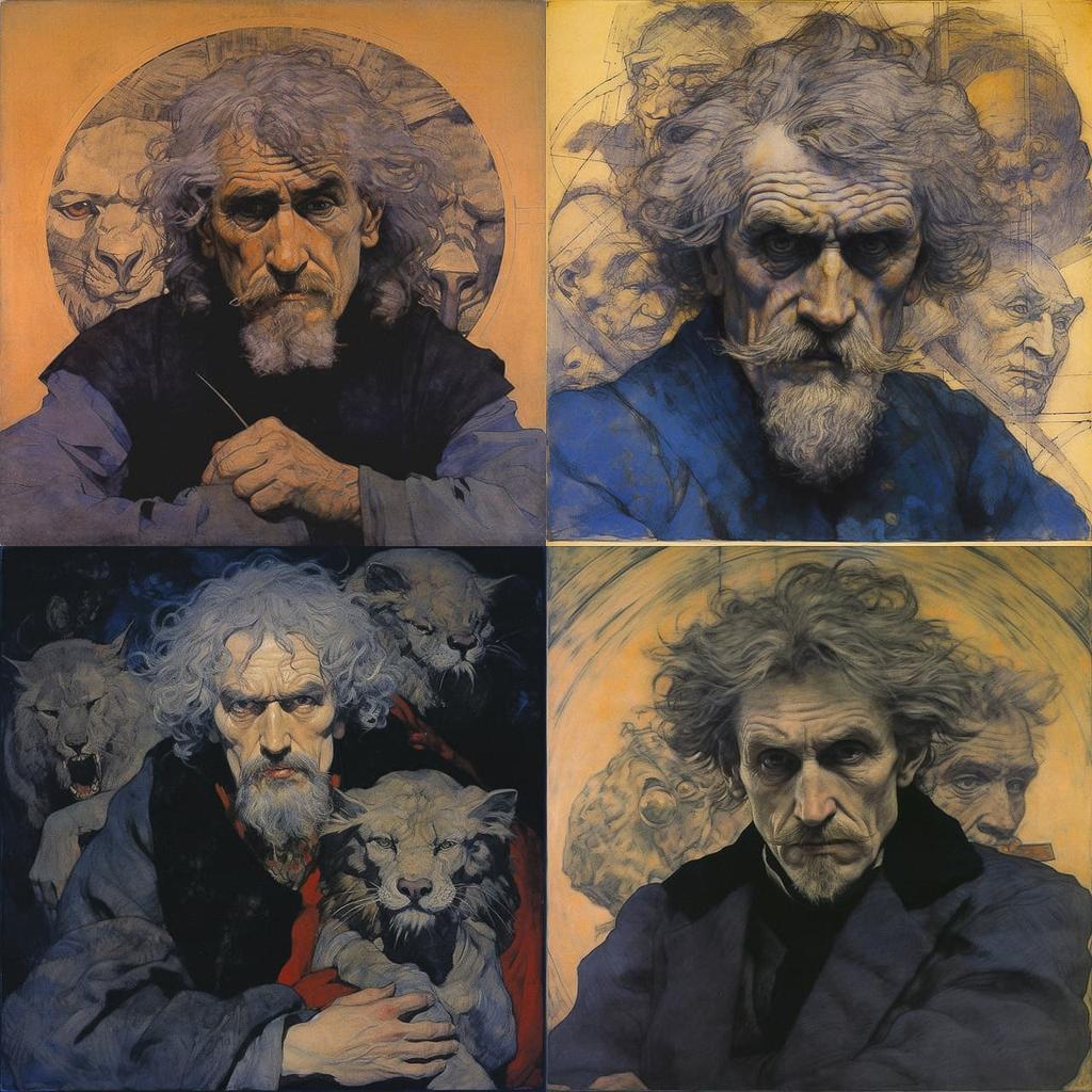Austin Osman Spare style, Midjourney V5.2, render 1 of 4
