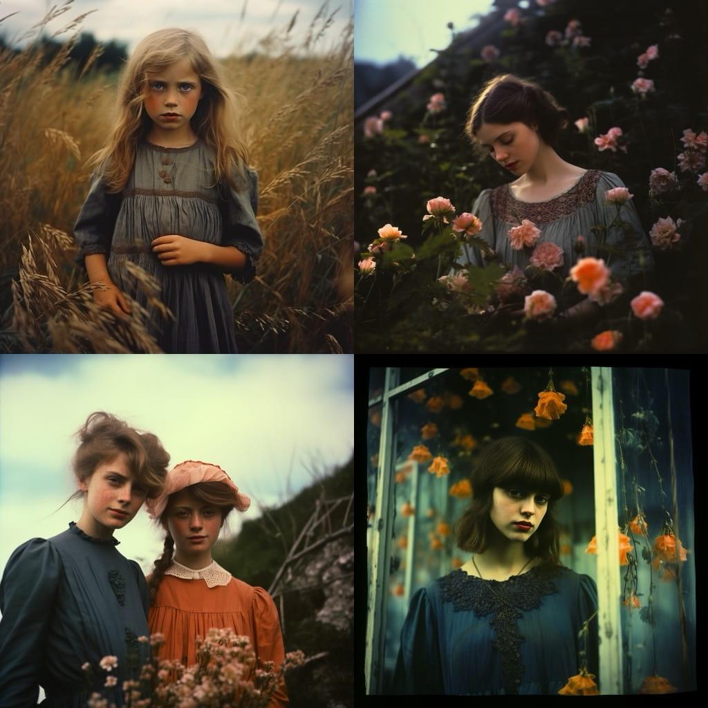 Autochrome print style, Midjourney V5.2, render 1 of 4