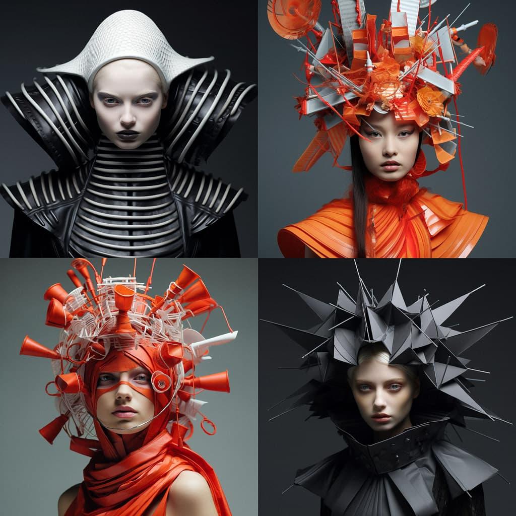 Avant-garde fashion style, Midjourney V5.2, render 1 of 4