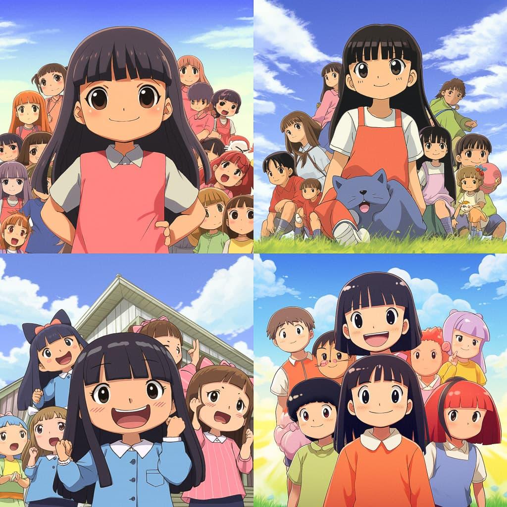 Azumanga Daioh style, Midjourney V5.2, render 1 of 4