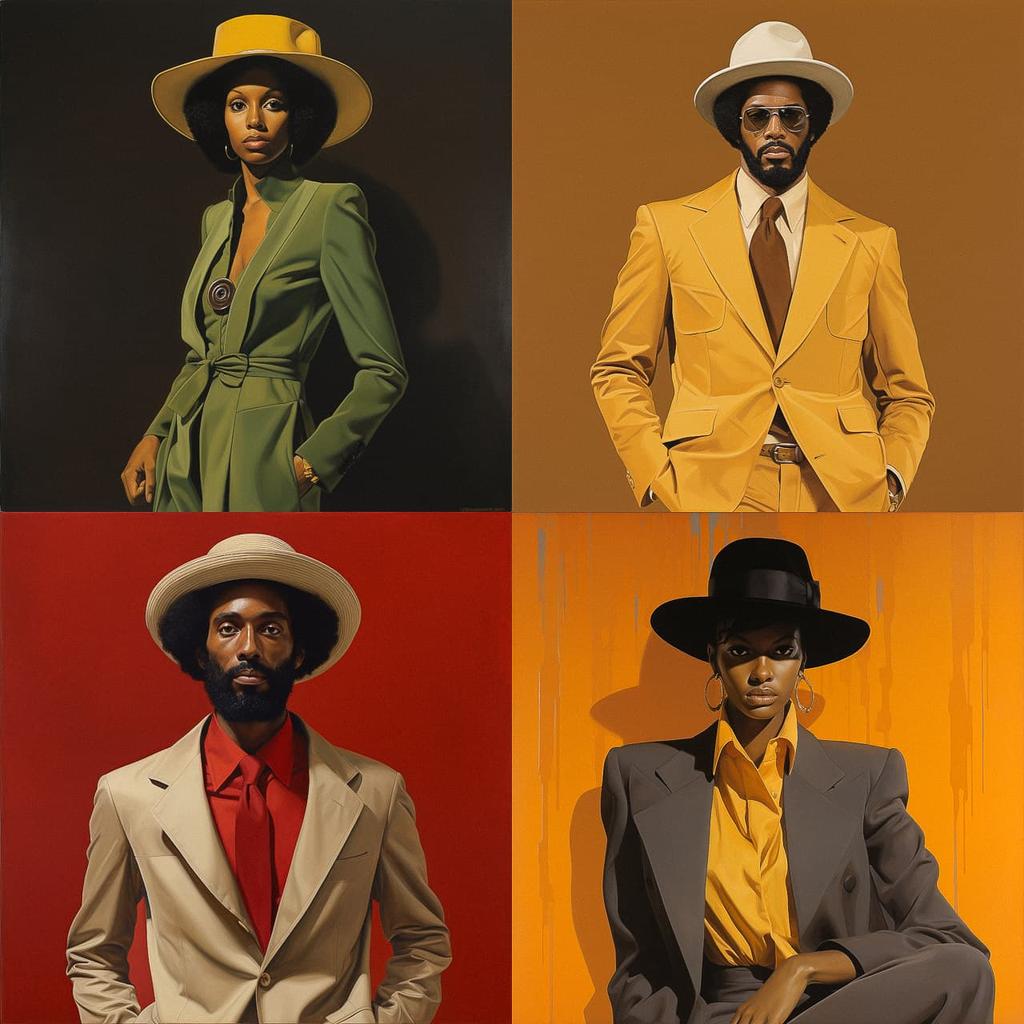 Barkley L. Hendricks style, Midjourney V5.2, render 1 of 4