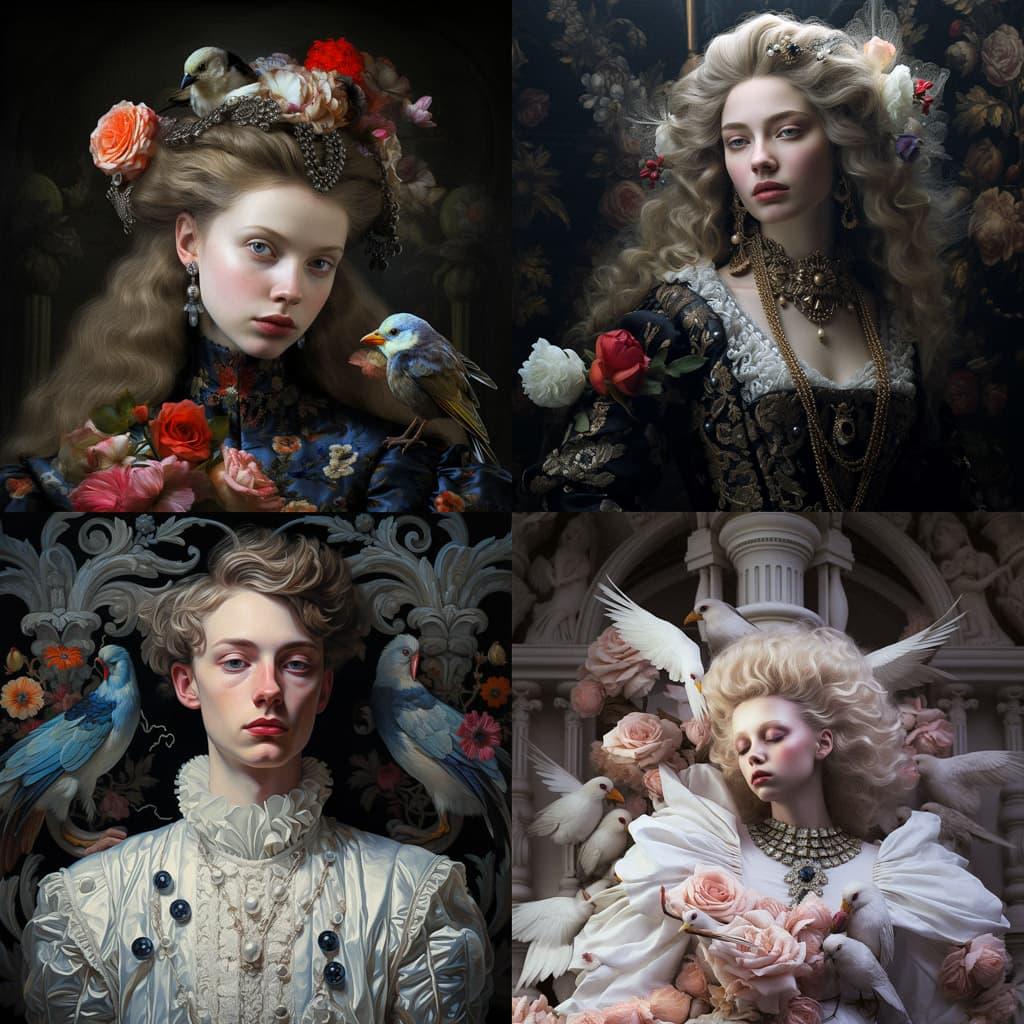 Baroque style, Midjourney V5.2, render 1 of 4