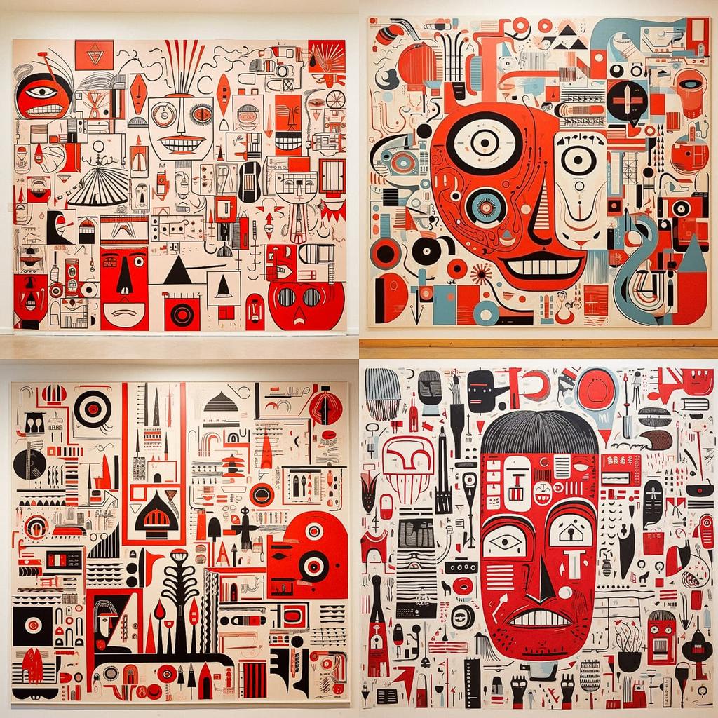 Barry McGee style, Midjourney V5.2, render 1 of 4