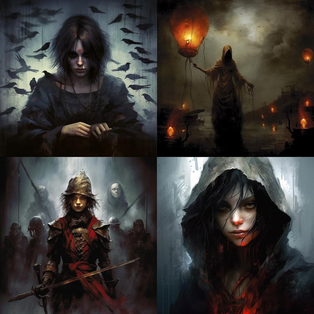Bastien Lecouffe-Deharme style, Midjourney V5.2, render 1 of 4