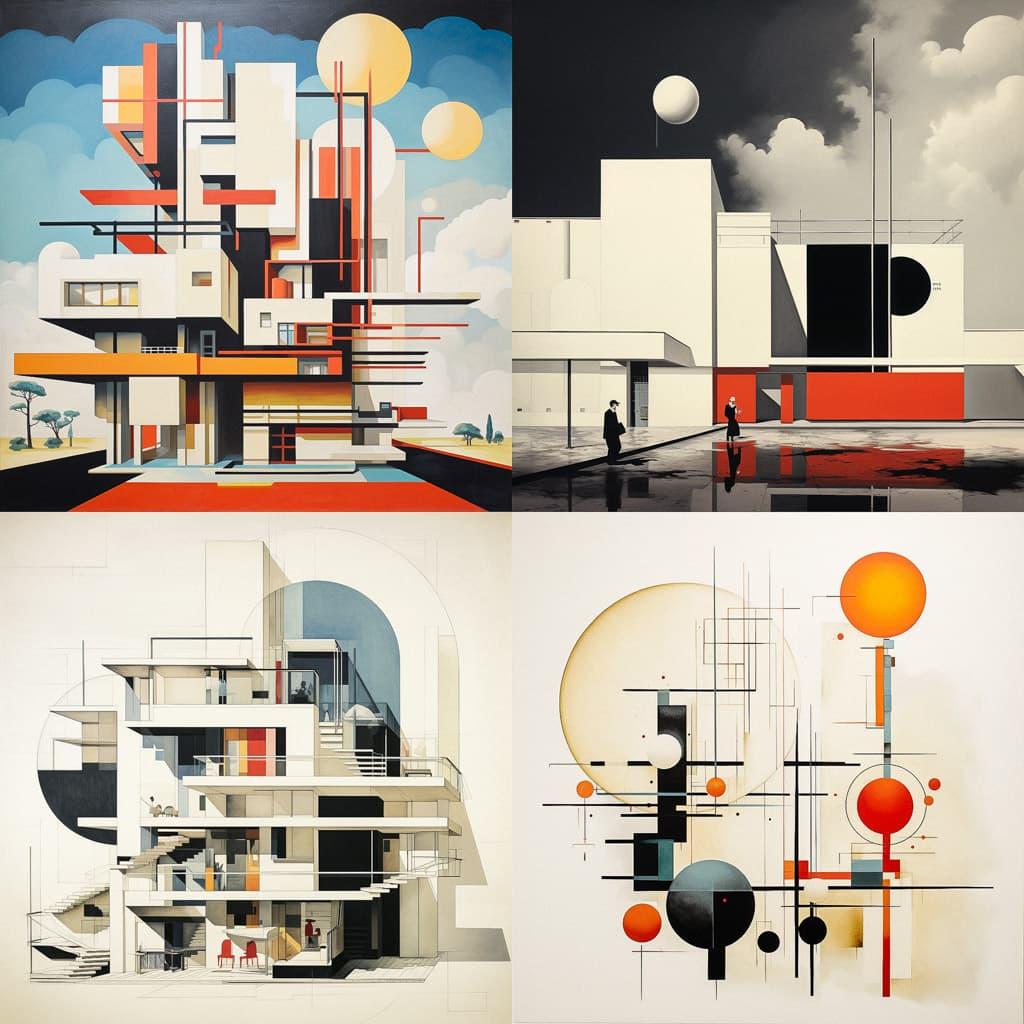 Bauhaus style, Midjourney V5.2, render 1 of 4
