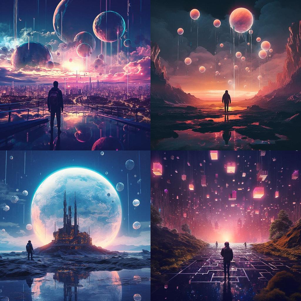 Beeple style, Midjourney V5.2, render 1 of 4