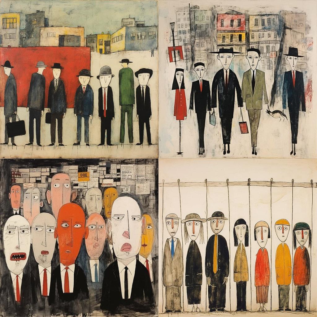 Ben Shahn style, Midjourney V5.2, render 1 of 4