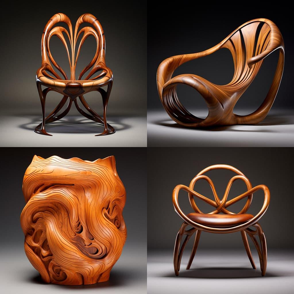 Bentwood style, Midjourney V5.2, render 1 of 4