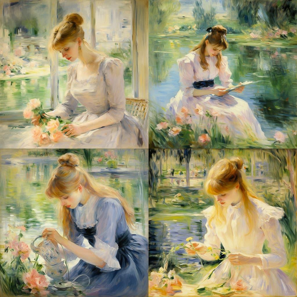 Berthe Morisot style, Midjourney V5.2, render 1 of 4