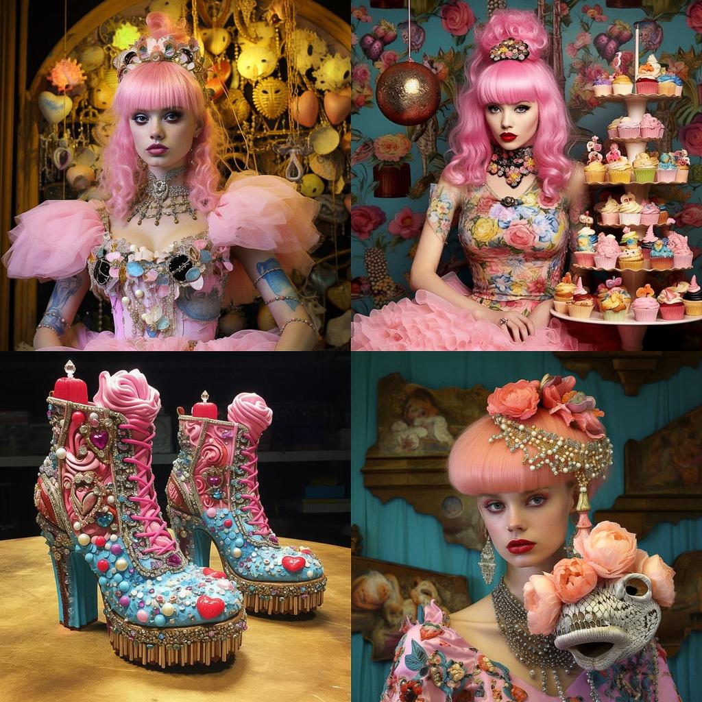 Betsey Johnson style, Midjourney V5.2, render 1 of 4