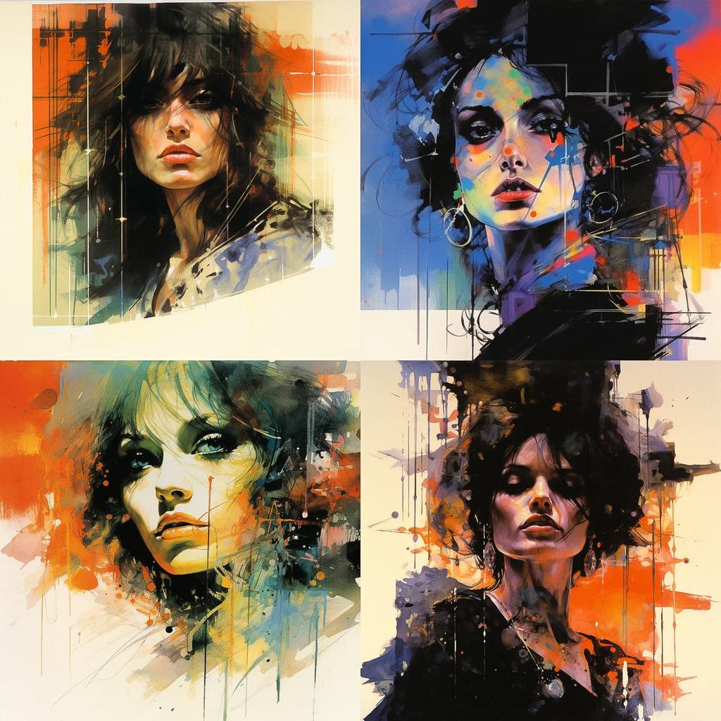 Bill Sienkiewicz style, Midjourney V5.2, render 1 of 4