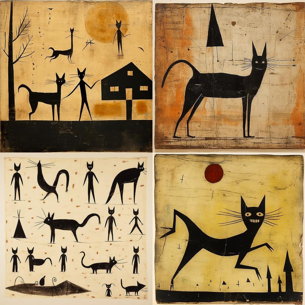 Bill Traylor style, Midjourney V5.2, render 1 of 4