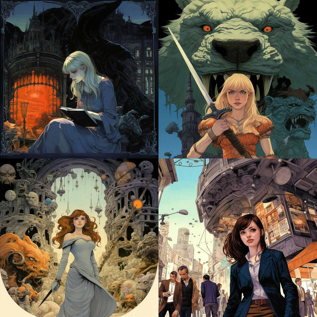 Bill Willingham style, Midjourney V5.2, render 1 of 4