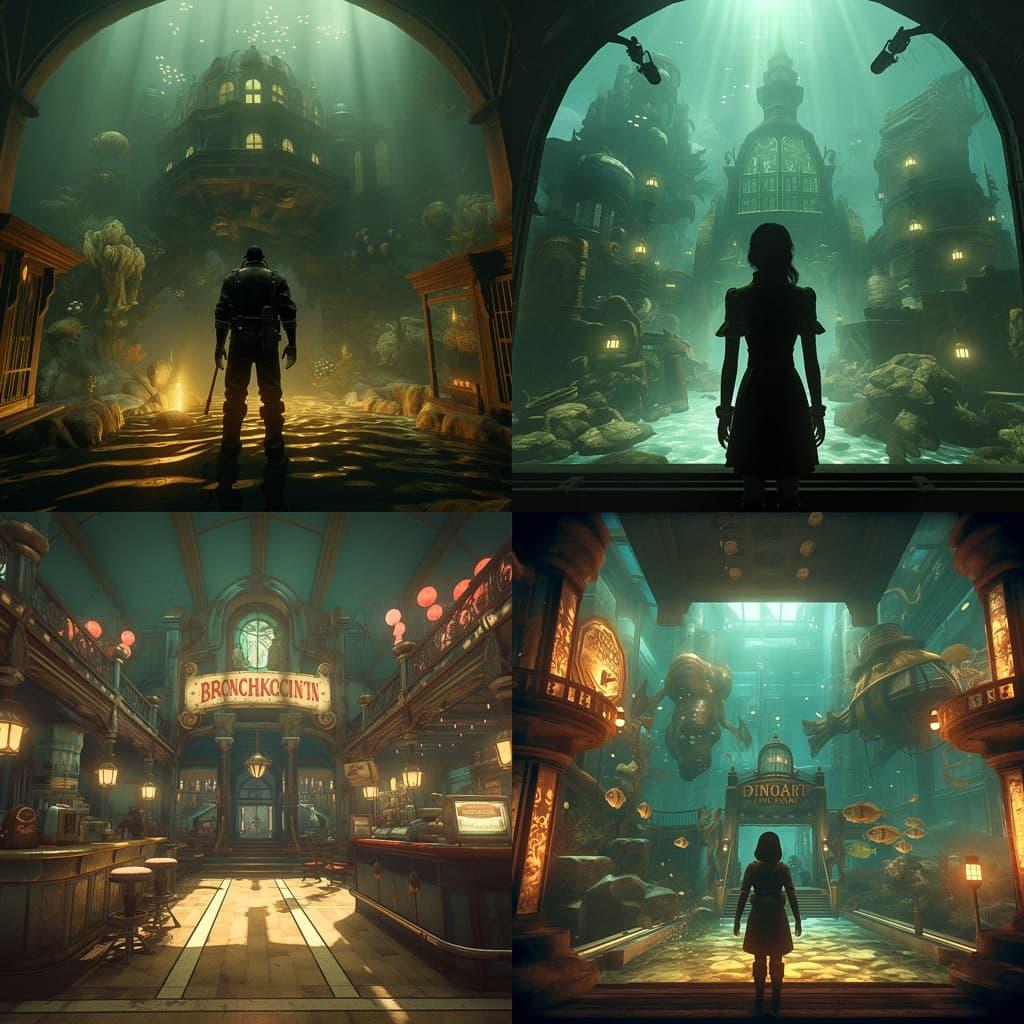 BioShock style, Midjourney V5.2, render 1 of 4