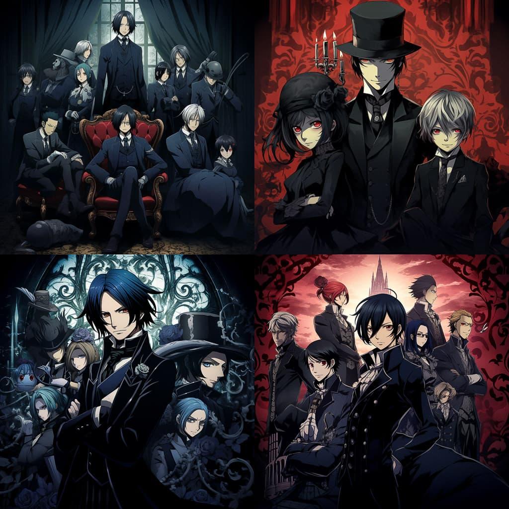 Black Butler style, Midjourney V5.2, render 1 of 4