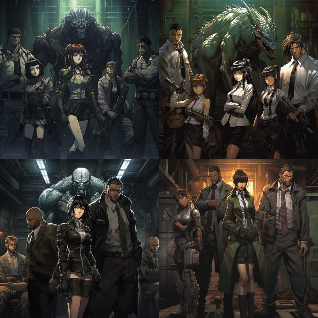 Black Lagoon style, Midjourney V5.2, render 1 of 4