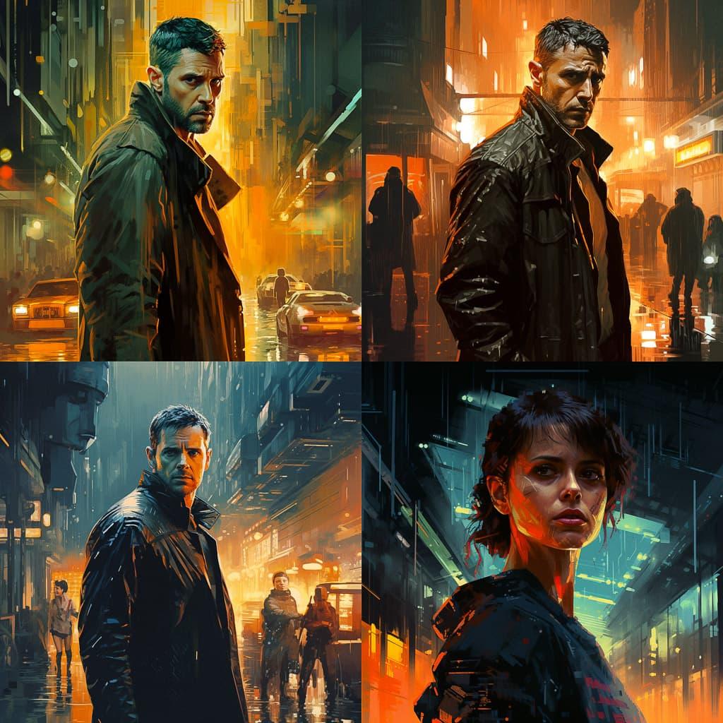 Blade Runner style, Midjourney V5.2, render 1 of 4