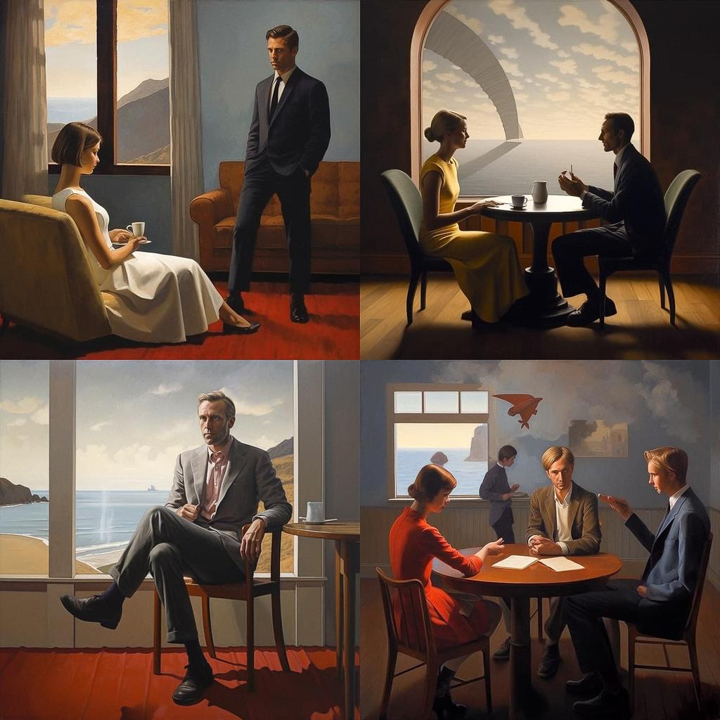 Bo Bartlett style, Midjourney V5.2, render 1 of 4