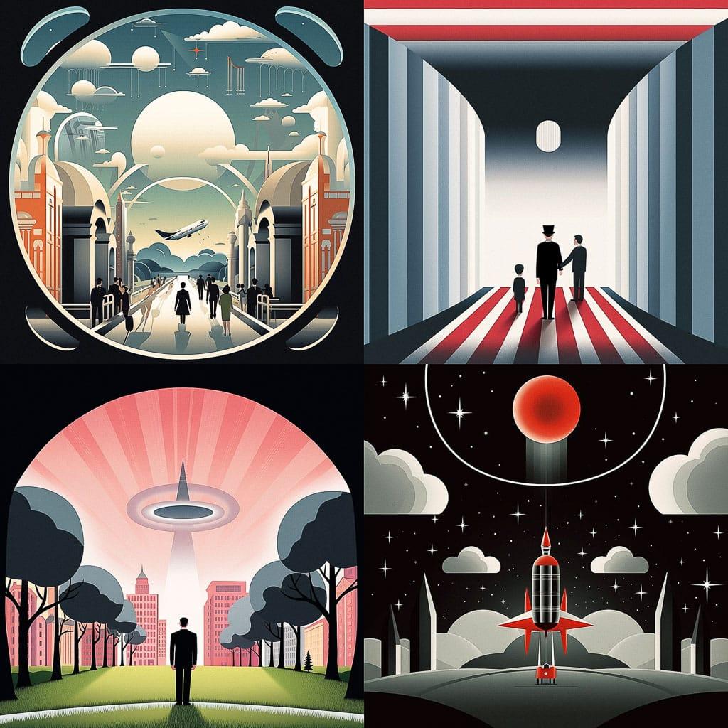 Bob Staake style, Midjourney V5.2, render 1 of 4