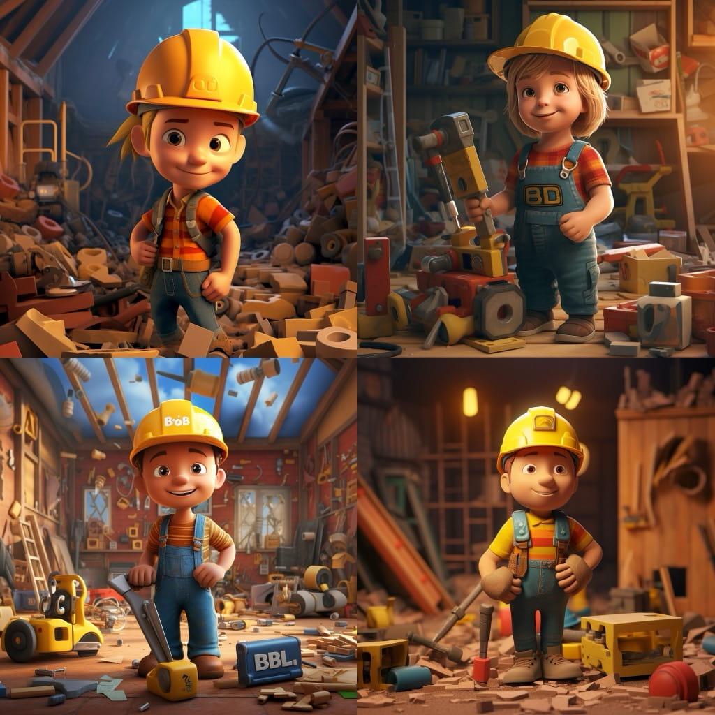 Bob the Builder style, Midjourney V5.2, render 1 of 4
