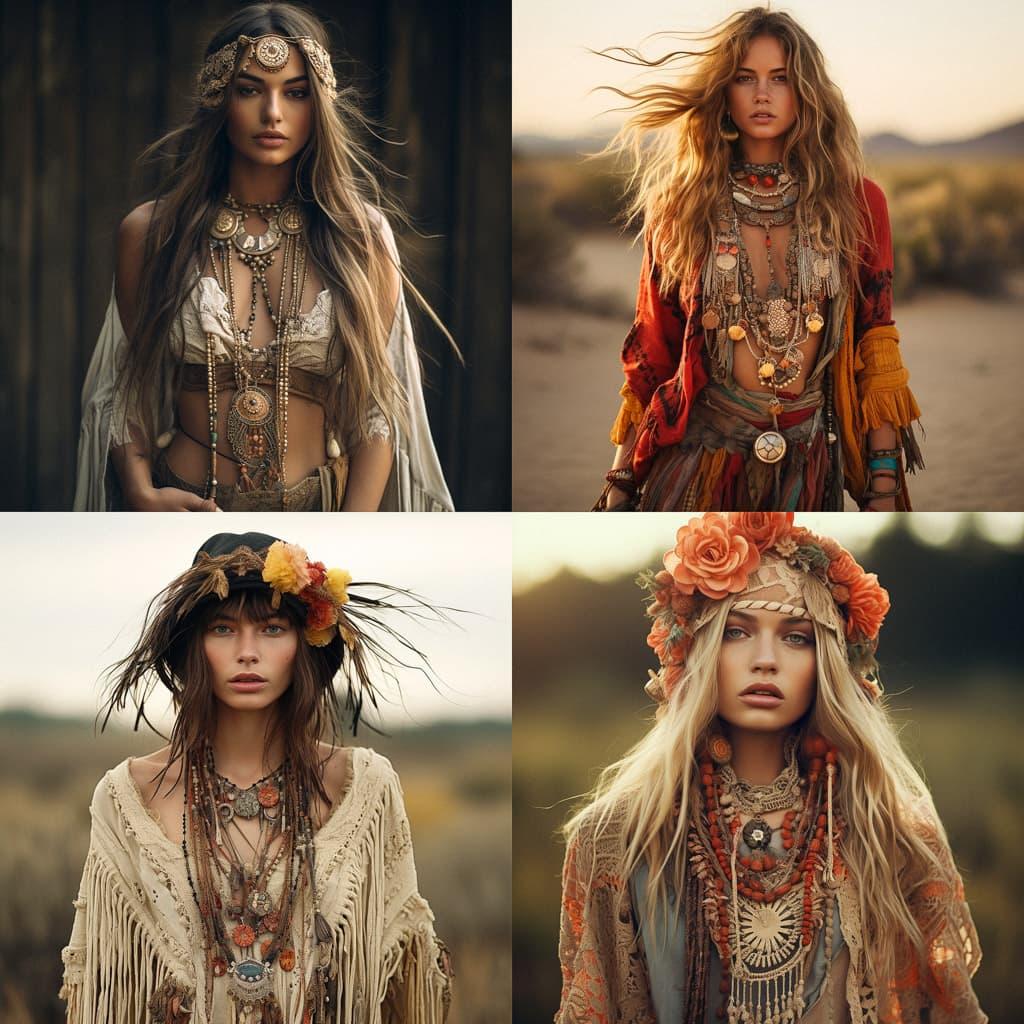 Boho fashion style, Midjourney V5.2, render 1 of 4