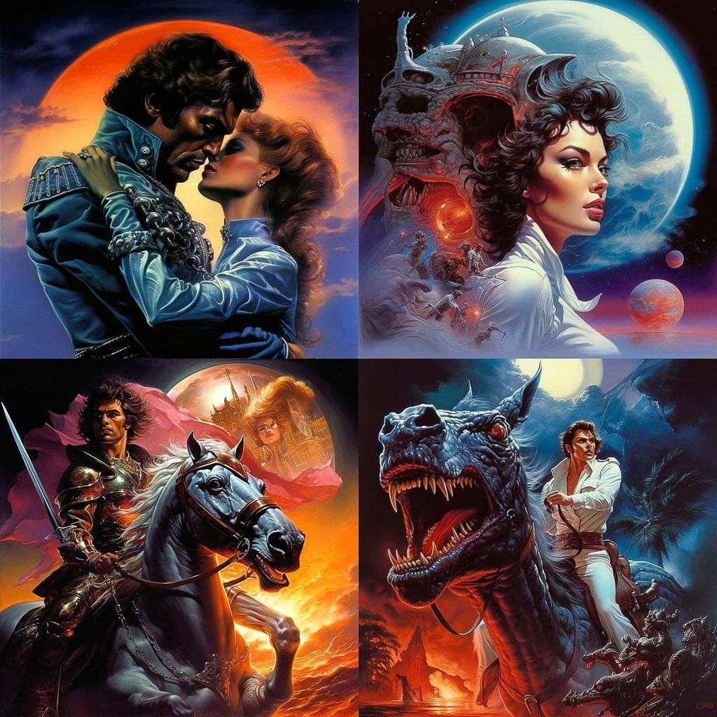 Boris Vallejo style, Midjourney V5.2, render 1 of 4