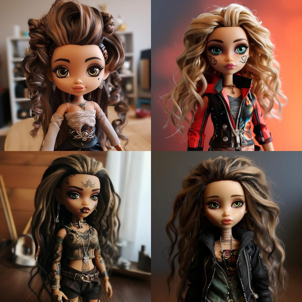 Bratz doll style, Midjourney V5.2, render 1 of 4