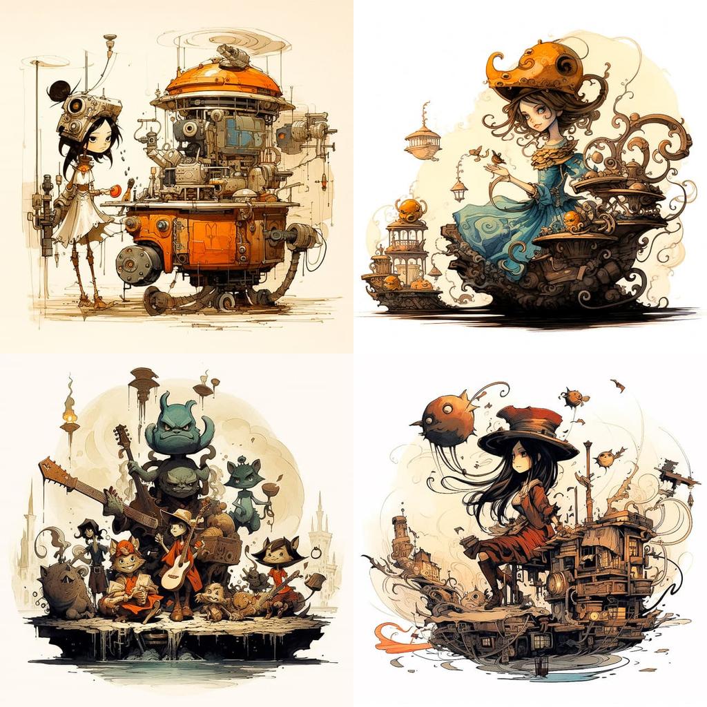 Brian Kesinger style, Midjourney V5.2, render 1 of 4