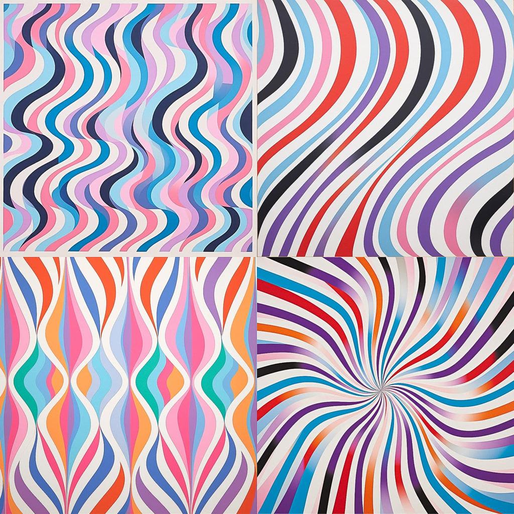 Bridget Riley style, Midjourney V5.2, render 1 of 4