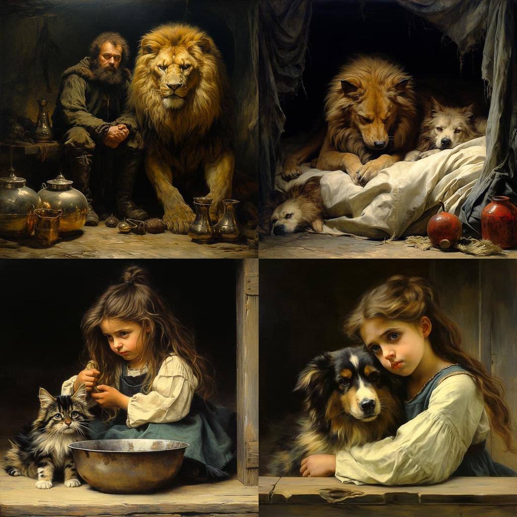Briton Riviere style, Midjourney V5.2, render 1 of 4