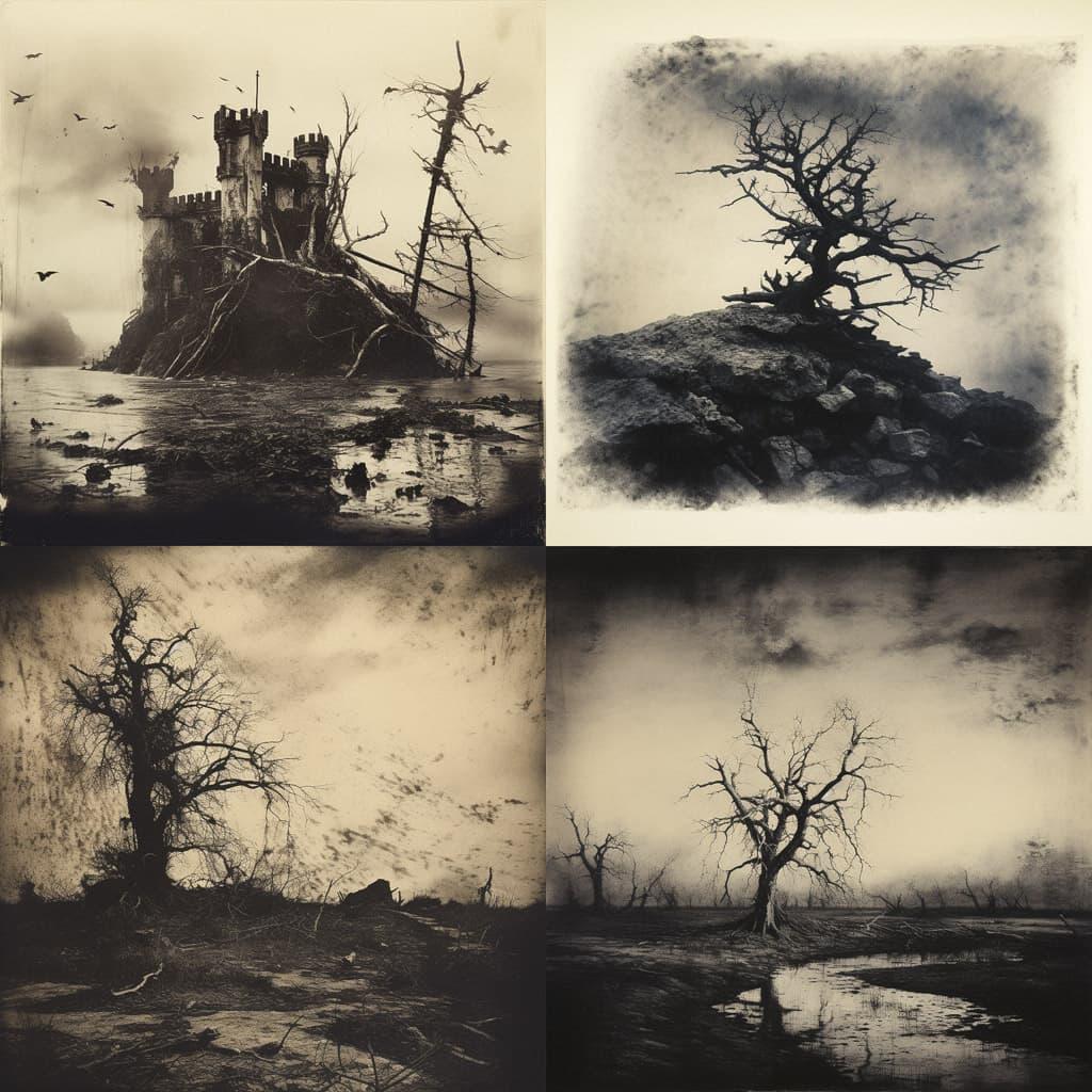 Bromoil print style, Midjourney V5.2, render 1 of 4