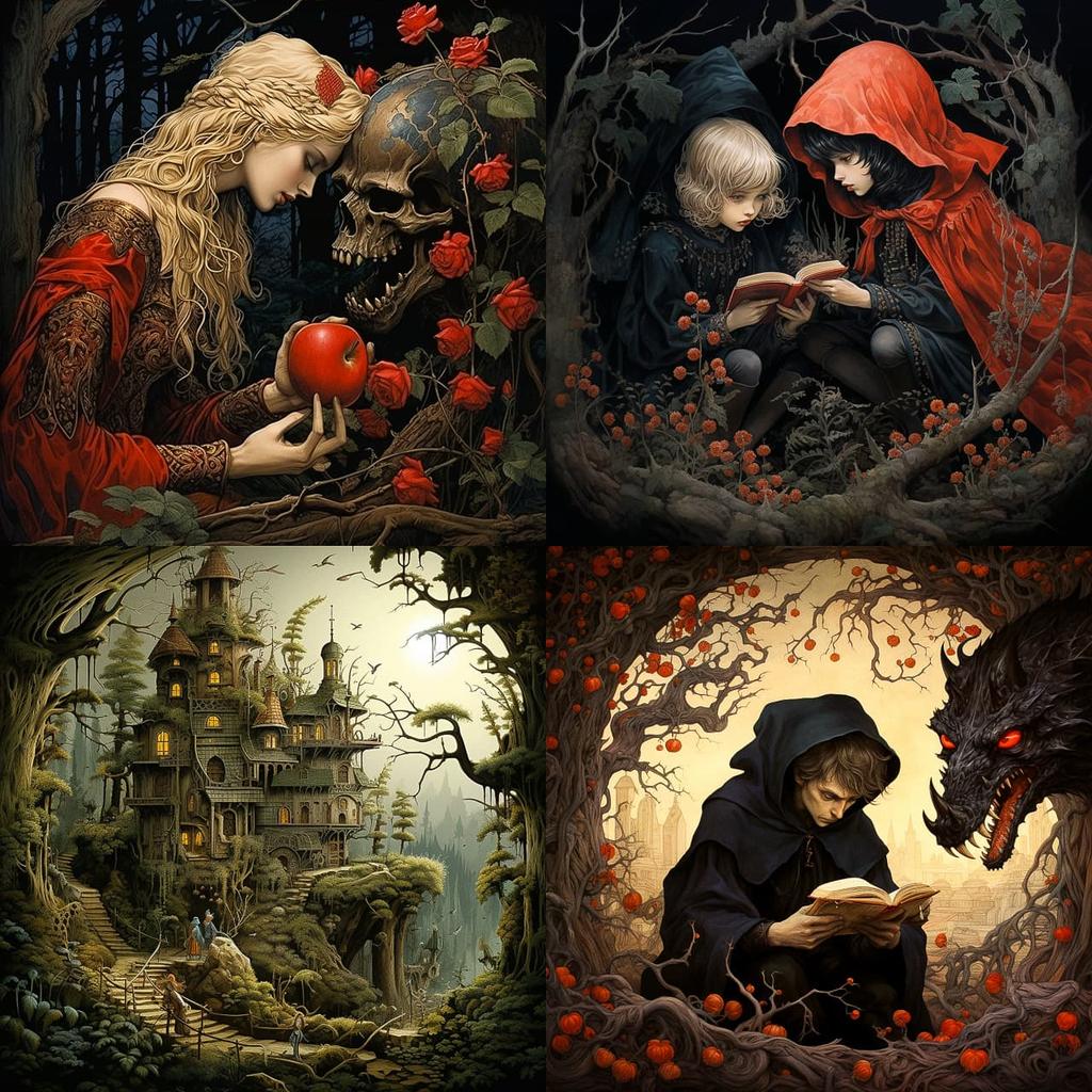 Brothers Grimm style, Midjourney V5.2, render 1 of 4