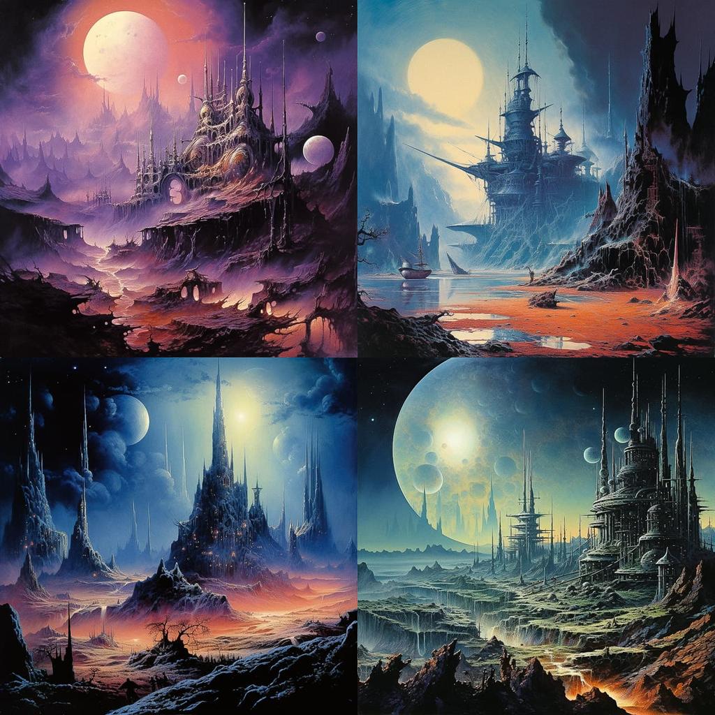 Bruce Pennington style, Midjourney V5.2, render 1 of 4