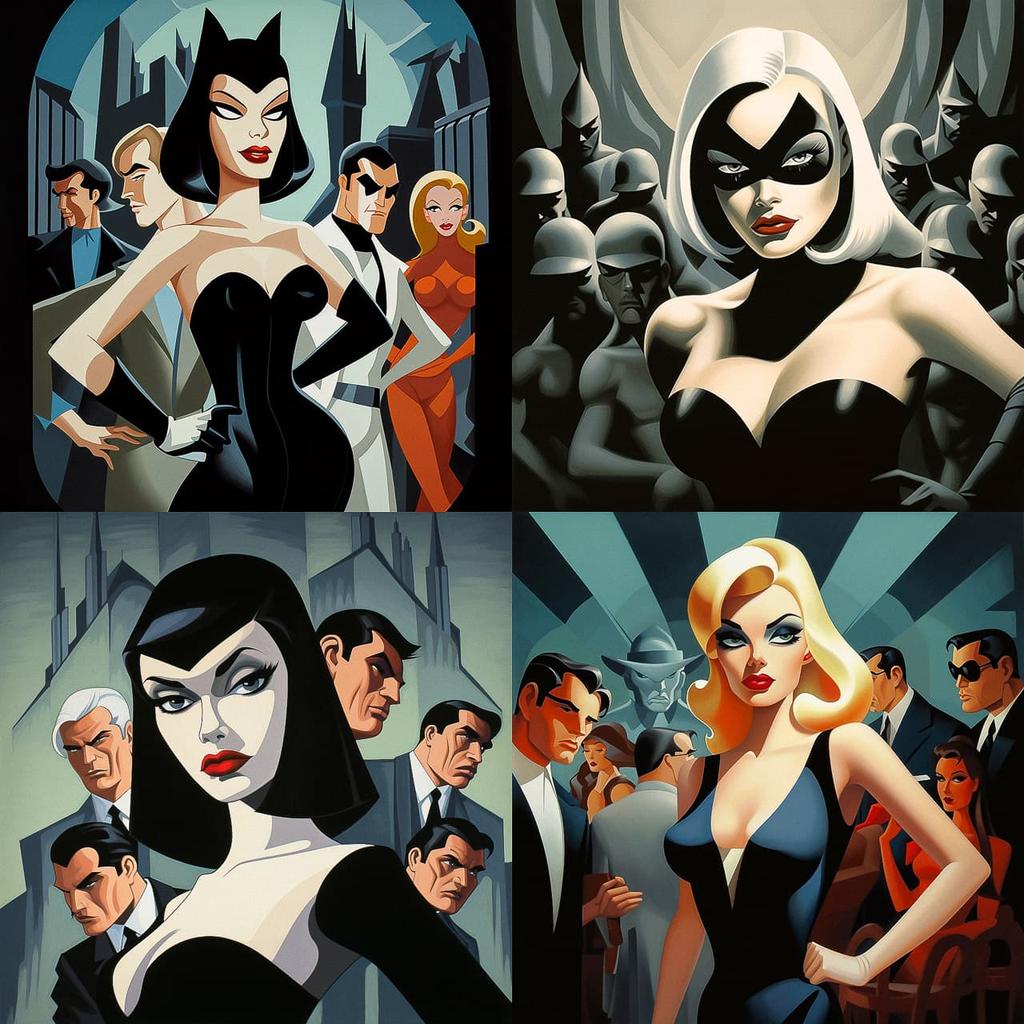 Bruce Timm style, Midjourney V5.2, render 1 of 4