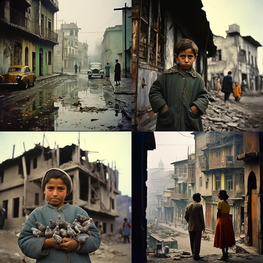 Bruno Barbey style, Midjourney V5.2, render 1 of 4
