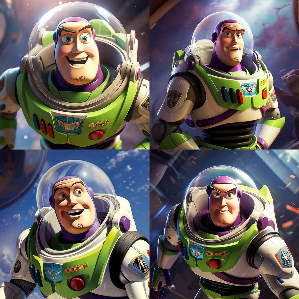 Buzz Lightyear style, Midjourney V5.2, render 1 of 4