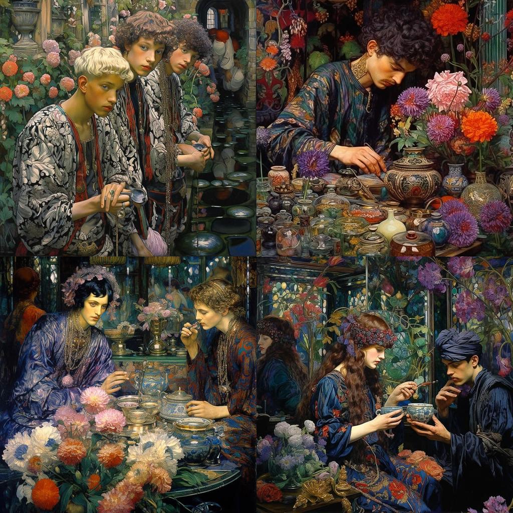 Byam Shaw style, Midjourney V5.2, render 1 of 4