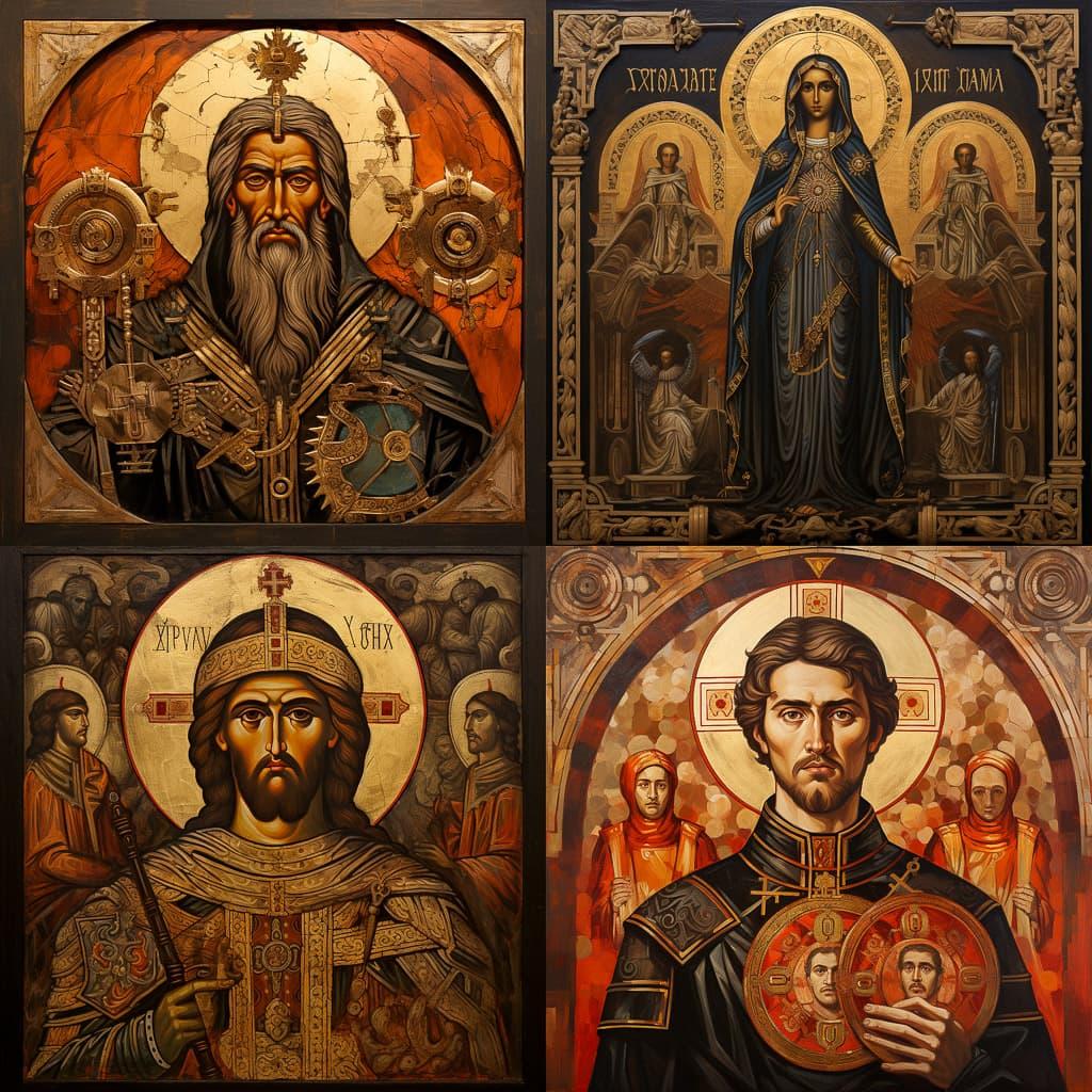 Byzantine icon style, Midjourney V5.2, render 1 of 4
