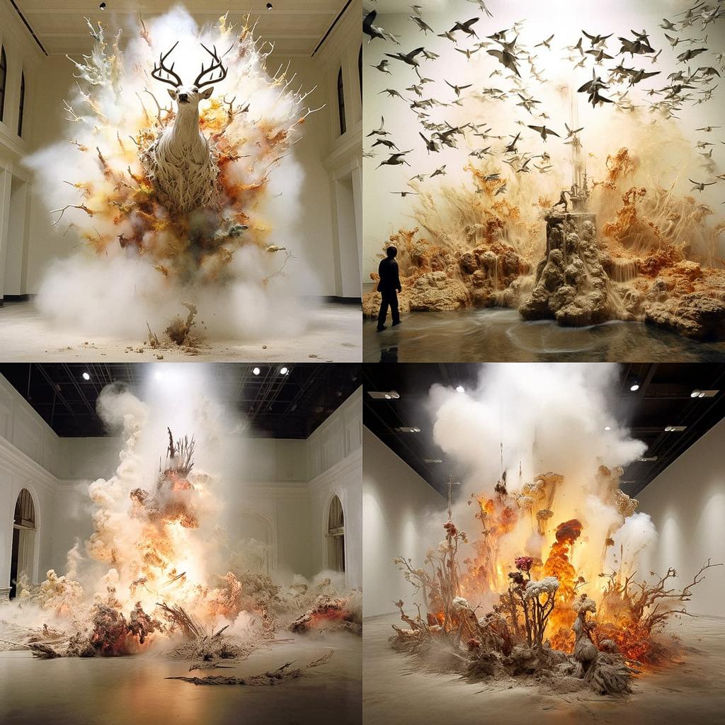 Cai Guo-Qiang style, Midjourney V5.2, render 1 of 4