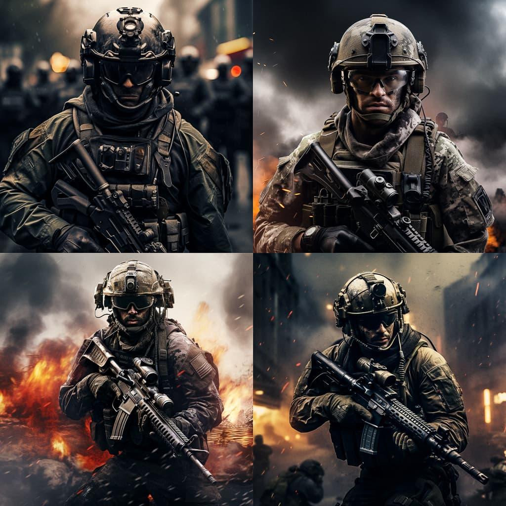 Call of Duty style, Midjourney V5.2, render 1 of 4