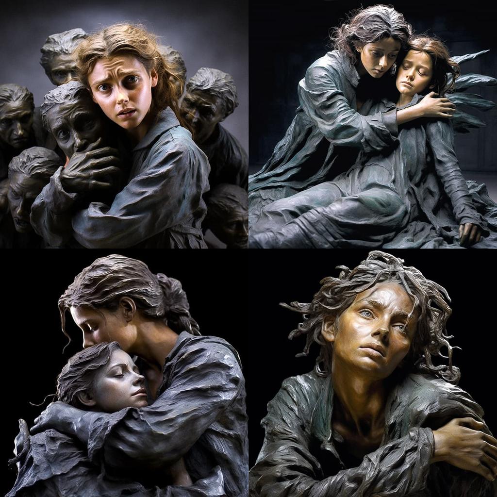 Camille Claudel style, Midjourney V5.2, render 1 of 4