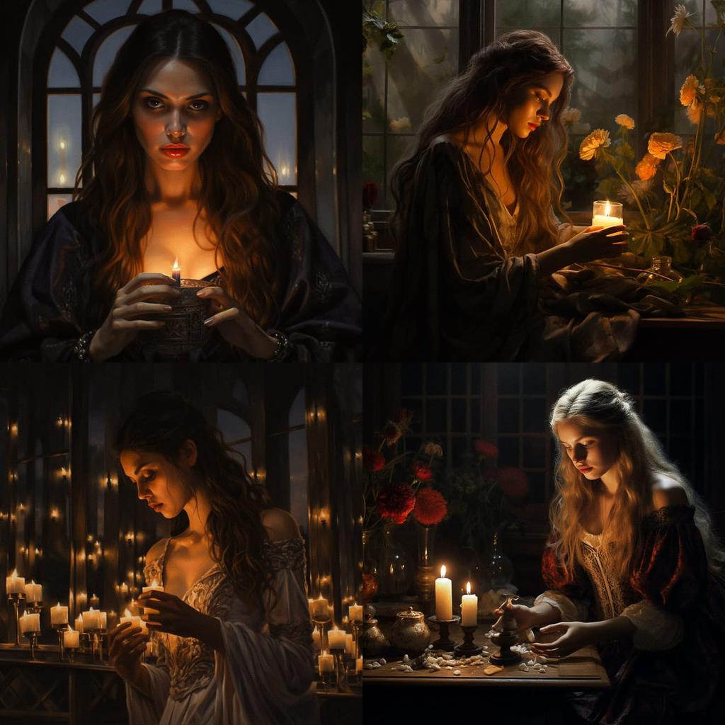 Candlelit style, Midjourney V5.2, render 1 of 4